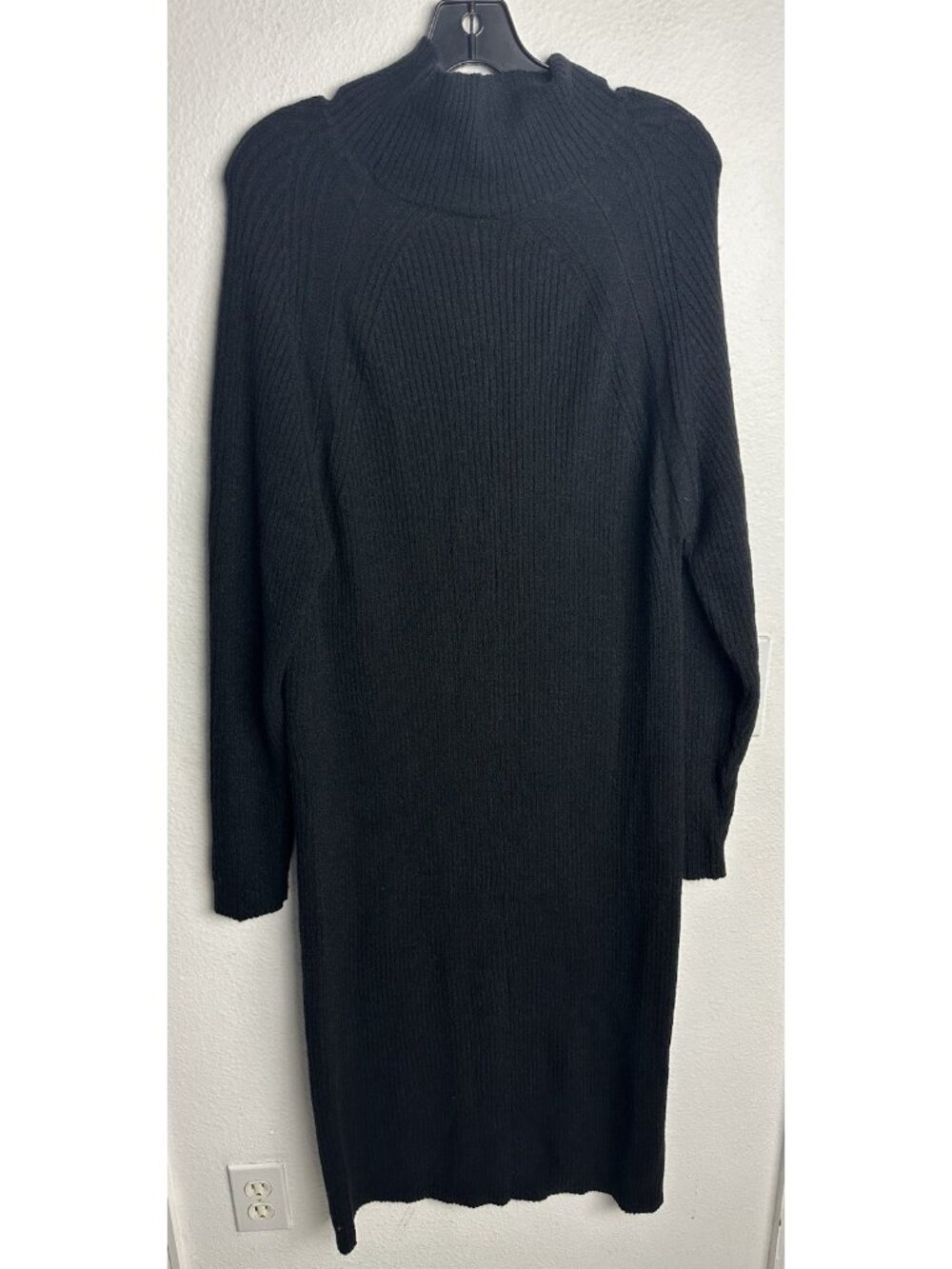 NWT Avenue Dress Callie Sweater Womens 18/20 Black Ribbed Knit Mock Neck Midi - Picture 3 of 11